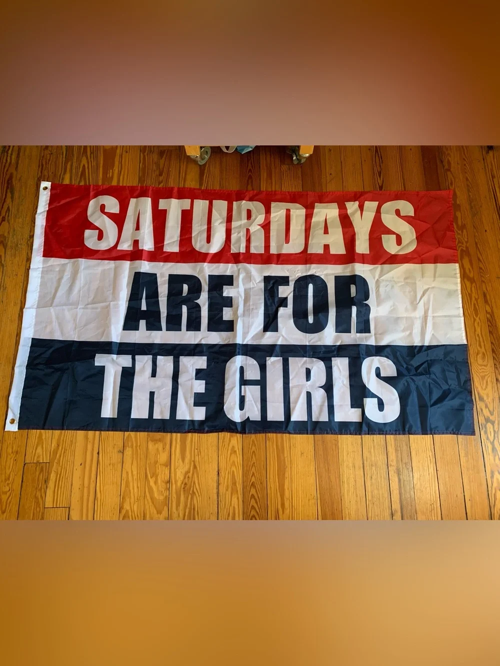 Saturdays Are For The Girls Red White and Black Party Banner